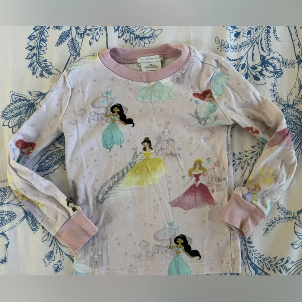 Pottery Barn Kids Disney Princess girls two piece Pajamas, size 4 - Picture 3 of 5